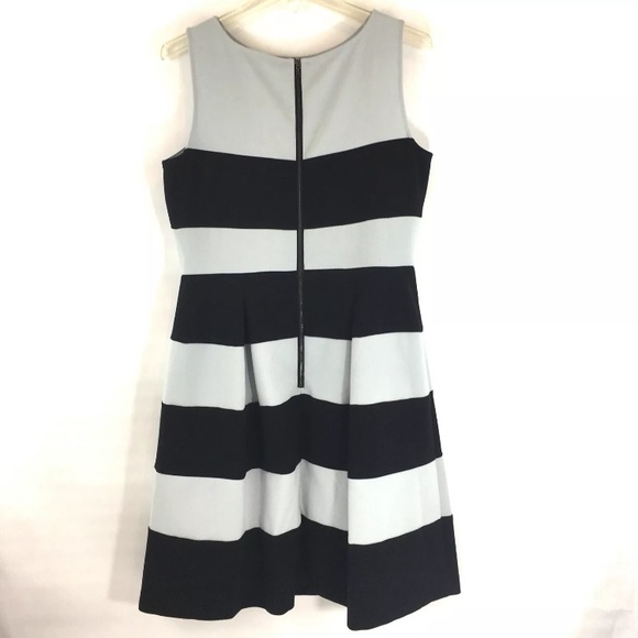 Size 8 P LOFT pintuck black and gray dress - Picture 2 of 4